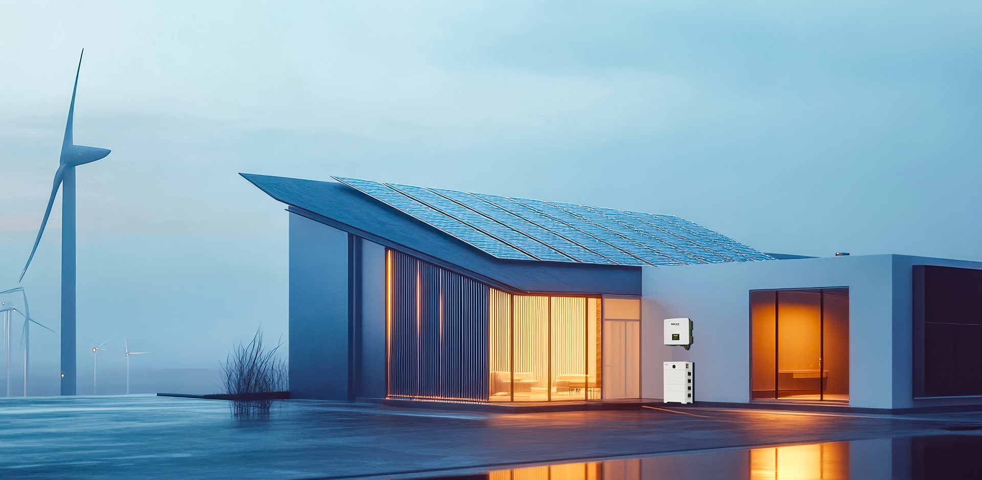 Integrated home solar, battery storage, and wind power system